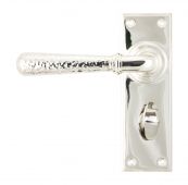 46219 From The Anvil Polished Nickel Hammered Newbury Lever Bathroom Set