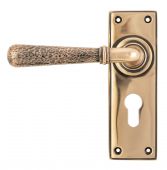 46228 From The Anvil Polished Bronze Hammered Newbury Lever Euro Set