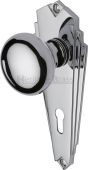 BR1800-PC Heritage Brass Mortice Knob on Lock Plate Broadway Design Polished Chrome Finish