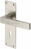 MET4900-SN Heritage Brass Door Handle Lever Lock Metro Design Satin Nickel Finish