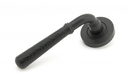 Click Here To Enlarge This Photo Of 49985 From The Anvil Matt Black Hammered Newbury Lever on Rose Set (Plain) - Unsprung