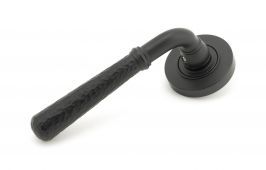 49985 From The Anvil Matt Black Hammered Newbury Lever on Rose Set (Plain) - Unsprung