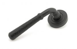 49986 From The Anvil Matt Black Hammered Newbury Lever on Rose Set (Art Deco) - Unsprung