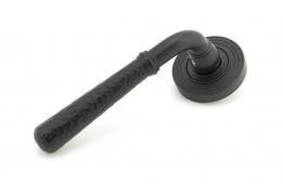 49987 From The Anvil Matt Black Hammered Newbury Lever on Rose Set (Beehive) - Unsprung