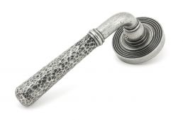 49991 From The Anvil Pewter Hammered Newbury Lever on Rose Set (Beehive) - Unsprung