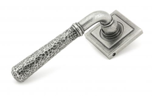Click Here To Enlarge This Photo Of 49992 From The Anvil Pewter Hammered Newbury Lever on Rose Set (Square) - Unsprung