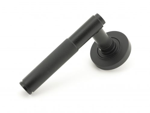 Click Here To Enlarge This Photo Of 50009 From The Anvil Matt Black Brompton Lever on Rose Set (Plain) - Unsprung