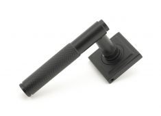 50012 From The Anvil Matt Black Brompton Lever on Rose Set (Square) - Unsprung