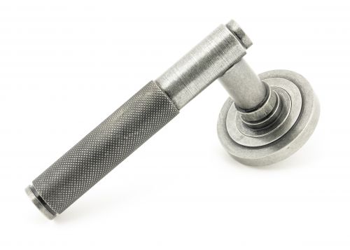 Click Here To Enlarge This Photo Of 50014 From The Anvil Pewter Brompton Lever on Rose Set (Art Deco) - Unsprung
