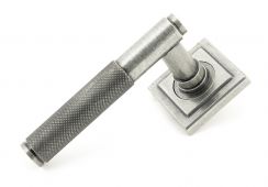 50016 From The Anvil Pewter Brompton Lever on Rose Set (Square) - Unsprung