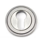 45728 From The Anvil Pewter Round Euro Escutcheon (Art Deco)