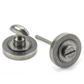 45751 From The Anvil Pewter Round Thumbturn Set (Plain)