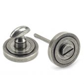 45752 From The Anvil Pewter Round Thumbturn Set (Art Deco)