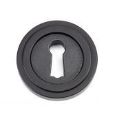 49537 From The Anvil Matt Black Round Escutcheon (Art Deco)