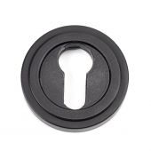 49541 From The Anvil Matt Black Round Euro Escutcheon (Art Deco)