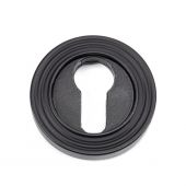 49542 From The Anvil Matt Black Round Euro Escutcheon (Beehive)