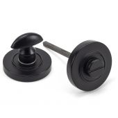 49544 From The Anvil Matt Black Round Thumbturn Set (Plain)