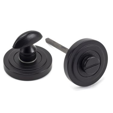Click Here To Enlarge This Photo Of 49545 From The Anvil Matt Black Round Thumbturn Set (Art Deco)