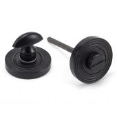 49546 From The Anvil Matt Black Round Thumbturn Set (Beehive)
