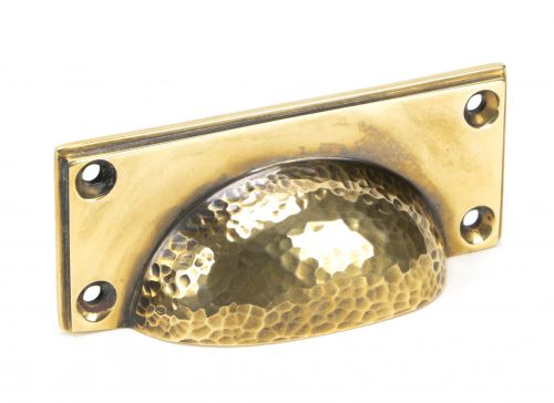 Click Here To Enlarge This Photo Of 46036 From The Anvil Aged Brass Hammered Art Deco Drawer Pull