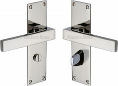 MET4930-PNF Heritage Brass Door Handle For Bathroom Metro Design Polished Nickel Finish