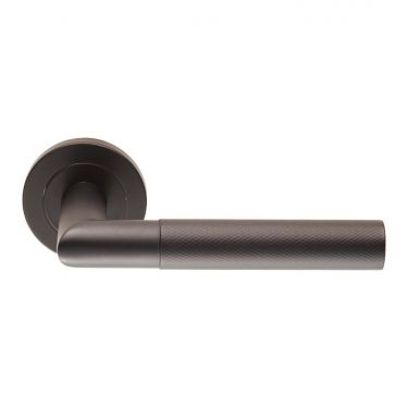 Click Here To Enlarge This Photo Of SWL1169MB - Carlisle Brass Eurospec 'Crown' Knurled Designer Lever on Round Rose (G304) Matt Black