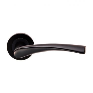 Click Here To Enlarge This Photo Of SWL1121MB - Carlisle Brass Eurospec 'Breeze' Designer Lever on Round Rose (G304) Matt Black