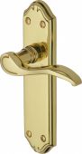 MM627-PB Heritage Brass Door Handle Lever Latch Verona Small Design Polished Brass Finish
