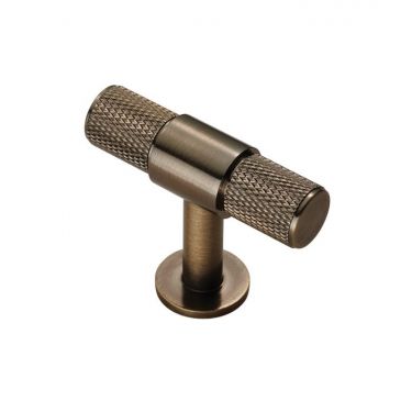 Click Here To Enlarge This Photo Of FTD701AB - Carlisle Brass Fingertip Design Knurled T-Bar Knob 50mm Antique Brass
