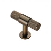FTD701AB - Carlisle Brass Fingertip Design Knurled T-Bar Knob 50mm Antique Brass