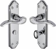 MM628-PC Heritage Brass Door Handle For Bathroom Verona Small Design Polished Chrome Finish