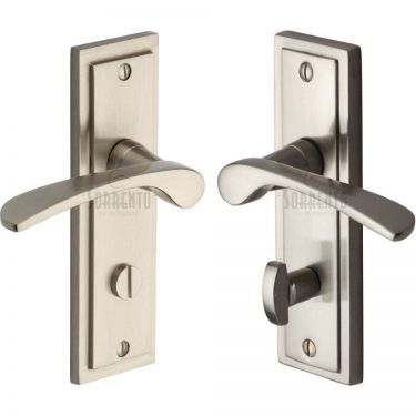 Click Here To Enlarge This Photo Of BOS1030-SN M.Marcus Sorrento Door Handle For Bathroom Boston Design Satin Nickel Finish