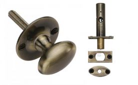 BT5+RB7-AT Heritage Brass Oval Thumbturn with Bolt Antique Brass Finish