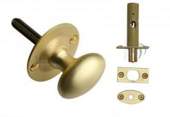 BT5+RB7-SB Heritage Brass Oval Thumbturn with Bolt Satin Brass Finish