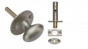 BT5+RB7-SN Heritage Brass Oval Thumbturn with Bolt Satin Nickel Finish