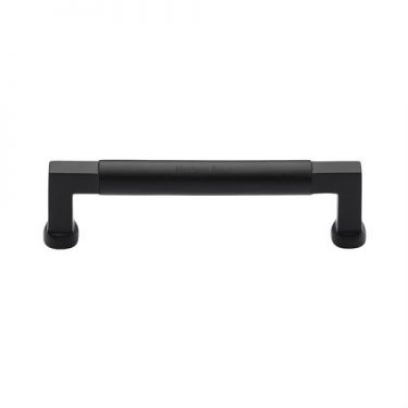 Click Here To Enlarge This Photo Of C0312 128-BKMT Heritage Brass Cabinet Pull Bauhaus Design 128mm ctc Matt Black Finish