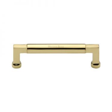 Click Here To Enlarge This Photo Of C0312 128-PB Heritage Brass Cabinet Pull Bauhaus Design 128mm ctc Polished Brass Finish