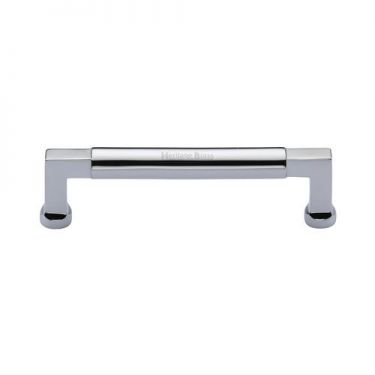 Click Here To Enlarge This Photo Of C0312 128-PC Heritage Brass Cabinet Pull Bauhaus Design 128mm ctc Polished Chrome Finish