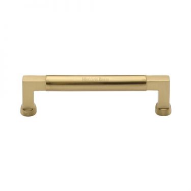 Click Here To Enlarge This Photo Of C0312 128-SB Heritage Brass Cabinet Pull Bauhaus Design 128mm ctc Satin Brass Finish
