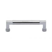 C0312 128-SC Heritage Brass Cabinet Pull Bauhaus Design 128mm ctc Satin Chrome Finish