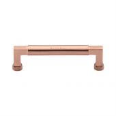 C0312 128-SRG Heritage Brass Cabinet Pull Bauhaus Design 128mm ctc Satin Rose Gold Finish