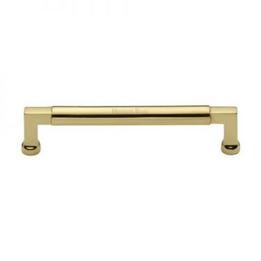 Click Here To Enlarge This Photo Of C0312 160-PB Heritage Brass Cabinet Pull Bauhaus Design 160mm ctc Polished Brass Finish