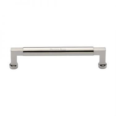 Click Here To Enlarge This Photo Of C0312 160-PNF Heritage Brass Cabinet Pull Bauhaus Design 160mm ctc Polished Nickel Finish