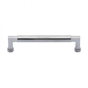 Click Here To Enlarge This Photo Of C0312 203-SC Heritage Brass Cabinet Pull Bauhaus Design 203mm ctc Satin Chrome Finish