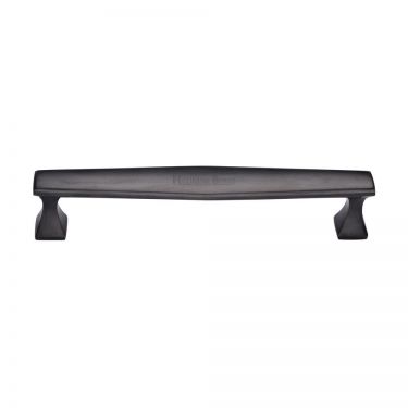 Click Here To Enlarge This Photo Of C0334 128-BKMT Heritage Brass Cabinet Pull Deco Design 128mm ctc Matt Black Finish