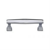 C0334 128-PC Heritage Brass Cabinet Pull Deco Design 128mm ctc Polished Chrome Finish