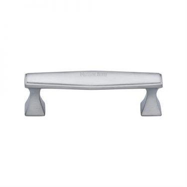Click Here To Enlarge This Photo Of C0334 128-SC Heritage Brass Cabinet Pull Deco Design 128mm ctc Satin Chrome Finish