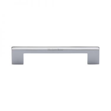 Click Here To Enlarge This Photo Of C0337 128-PC Heritage Brass Cabinet Pull Metro Design 128mm ctc Polished Chrome Finish