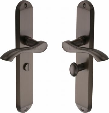 Click Here To Enlarge This Photo Of MM7230-MB Heritage Brass Door Handle For Bathroom Algarve Long Design Matt Bronze Finish