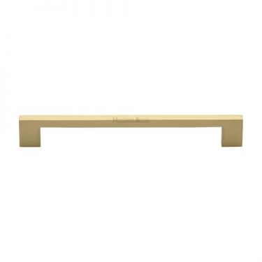 Click Here To Enlarge This Photo Of C0337 192-SB Heritage Brass Cabinet Pull Metro Design 192mm ctc Satin Brass Finish